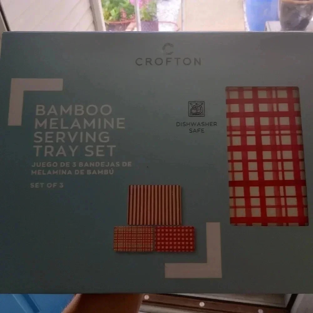 Bamboo serving tray Crofton brand Aldi three piece home decor kitchen utensils